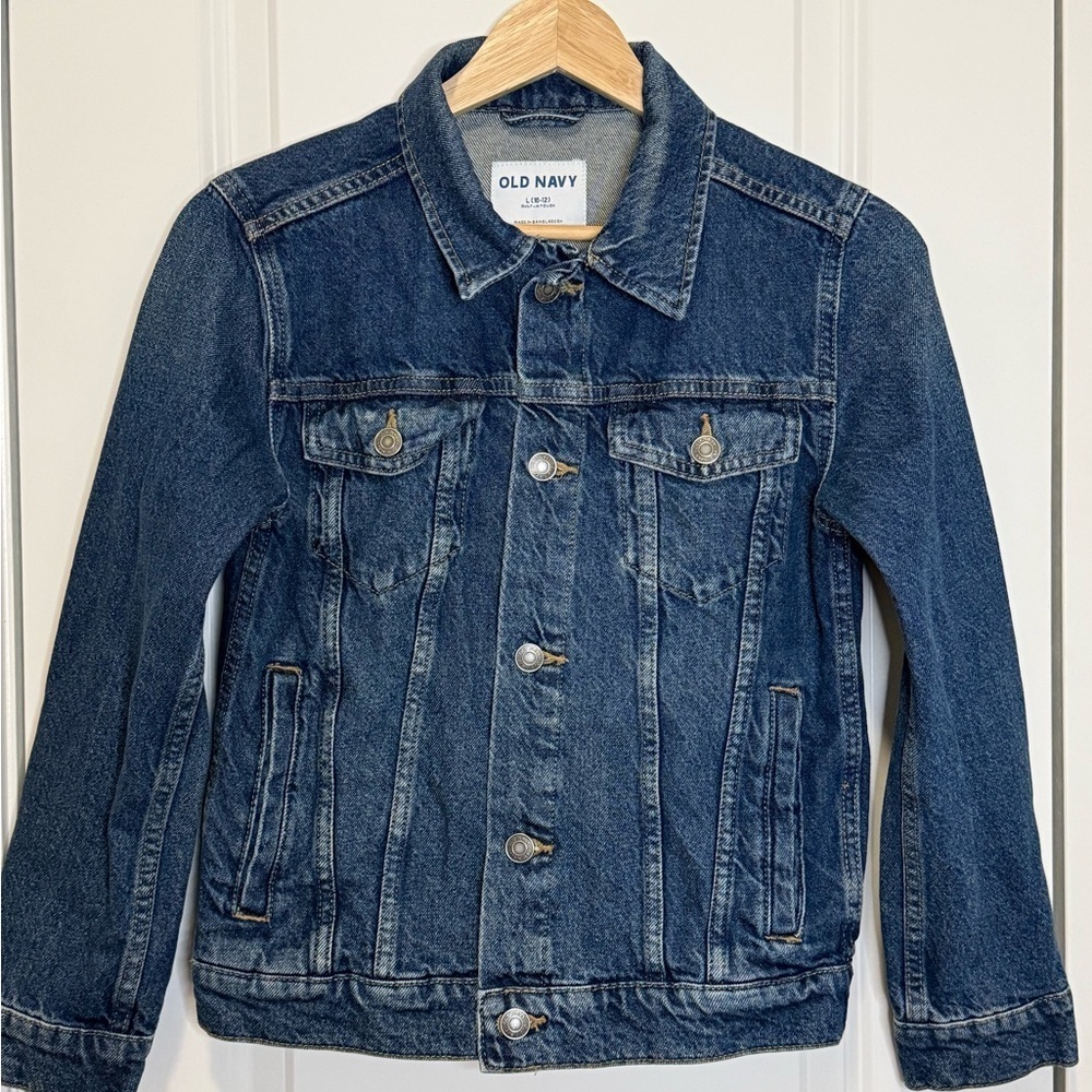 Old Navy Kids Classic Jean Jacket - Dark Blue - Large (10/12)